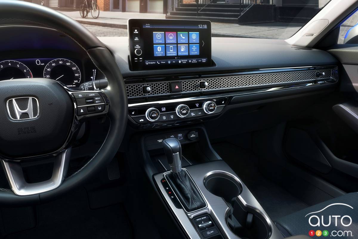 Honda Civic, écran, tableau de bord, console central